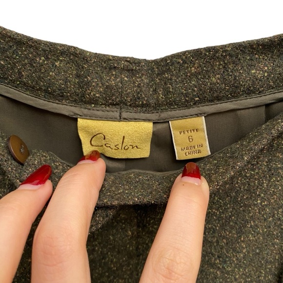 Caslon Wool & Silk Pleated Trouser Pants In Dark Olive - Picture 6 of 9